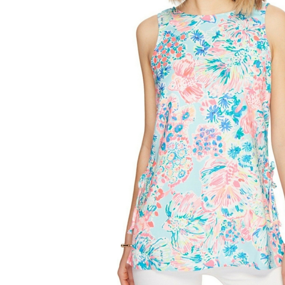 NWT Lilly Pulitzer Donna Tunic Serene Blue…